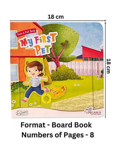 Pegasus Push & Pull Book-My First Pet-8 Interactive Pages with Sliding Tabs-Develops Visual Recognition-Learning & Educational Toys-24M+