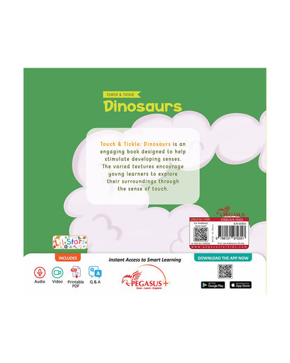 Pegasus Touch & Tickle Book-Dinosaurs-10 Textured Pages For Sensory Development-Learning & Educational Toys-12M+