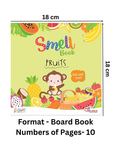 Pegasus Rub & Smell Book-Fruits-10 Scented Flap Pages-For Sensory Development-Learning & Educational Toys-24M+