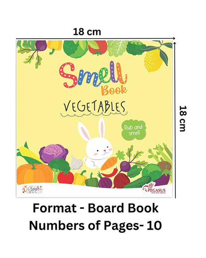 Pegasus Rub & Smell Book-Vegetables-10 Scented Flap Pages-For Sensory Development-Learning & Educational Toys-24M+