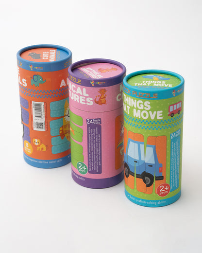 Popcorn Things That Move Stick Puzzle-24 Pieces-Learning & Educational Toys-24M+