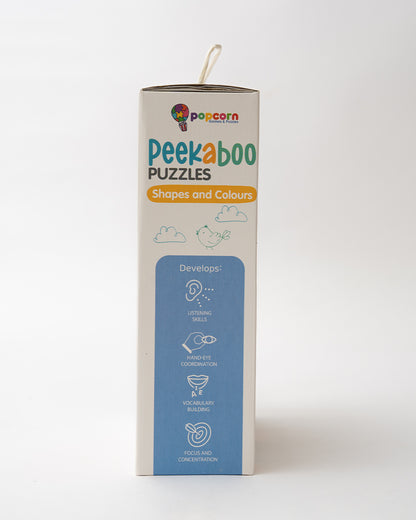 Popcorn Shapes & Colors Peekaboo Puzzle-Includes 2 Boards & 18 Pieces-Learning & Educational Toys-24M+