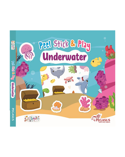Pegasus Peel Stick & Play Underwater Sticker Book-10 Interactive Pages-Art and Craft Kit-24M+
