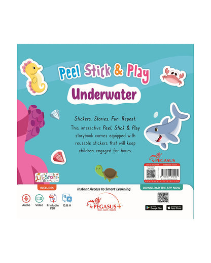 Pegasus Peel Stick & Play Underwater Sticker Book-10 Interactive Pages-Art and Craft Kit-24M+