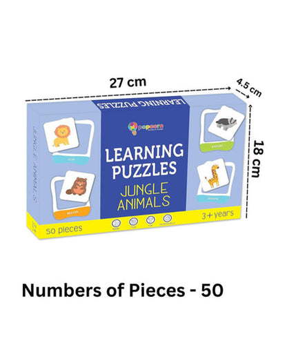 Popcorn Jungle Animals Learning Puzzle-Includes 50 Pieces-Learning & Educational Toys-24M+