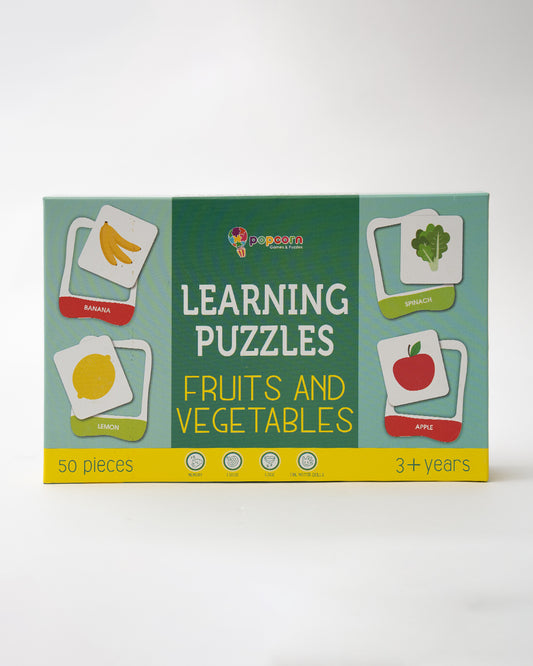 Popcorn Fruits & Vegetables Learning Puzzle-Includes 50 Pieces-Learning & Educational Toys-24M+