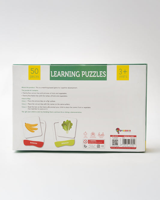 Popcorn Fruits & Vegetables Learning Puzzle-Includes 50 Pieces-Learning & Educational Toys-24M+