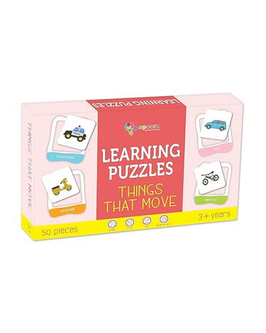 Popcorn Things That Move Learning Puzzle-Includes 50 Pieces-Learning & Educational Toys-24M+
