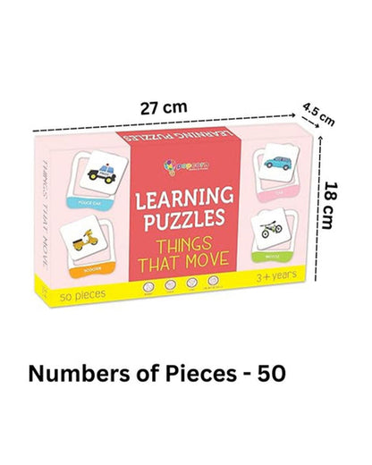 Popcorn Things That Move Learning Puzzle-Includes 50 Pieces-Learning & Educational Toys-24M+