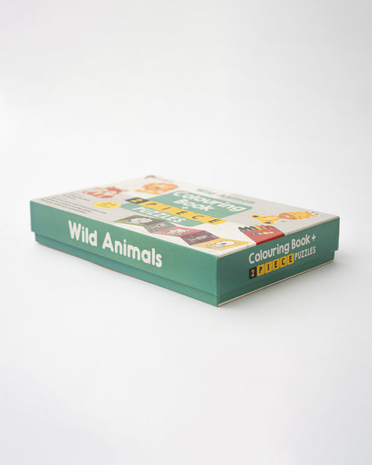 Popcorn Wild Animals Learning Kit-Includes Coloring Book & 2 Piece Puzzle-Learning & Educational Toys-36M+