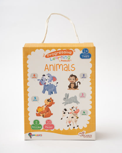 Popcorn Animals Progressive Learning Puzzle-20 Pieces-Learning & Educational Toys-24M+