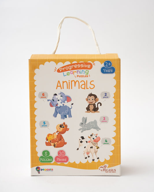 Popcorn Animals Progressive Learning Puzzle-20 Pieces-Learning & Educational Toys-24M+