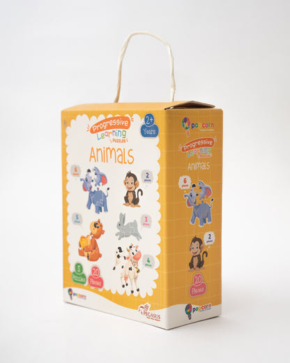 Popcorn Animals Progressive Learning Puzzle-20 Pieces-Learning & Educational Toys-24M+