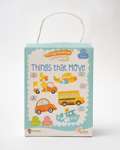 Popcorn Things That Move Progressive Learning Puzzle-20 Pieces-Learning & Educational Toys-24M+