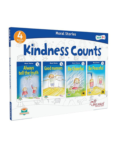 Pegasus Moral Stories Books-Kindness Counts-Set of 4 Colorful Story Book-Develop Social Values-Learning & Educational Toys-36M+