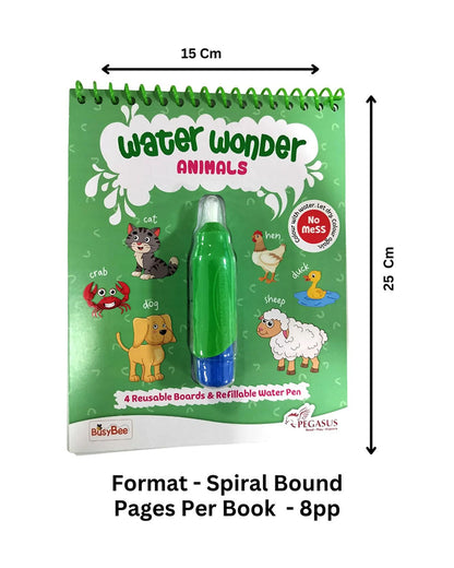 Pegasus Water Wonder Animals Magical Colouring Book-Art & Craft Kit-Develops Fine Motor Skills-36M+