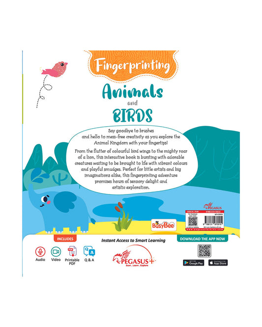 Pegasus Fingerprinting Colouring Book-Animals & Birds-Art & Craft Kit-Helps In Colour Recognition-36M+