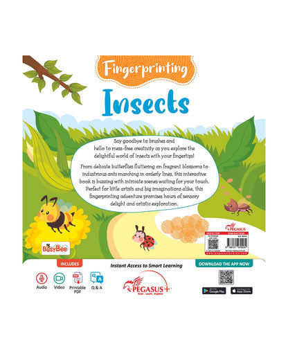 Pegasus Fingerprinting Colouring Book-Insects-Art & Craft Kit-Helps In Colour Recognition-36M+