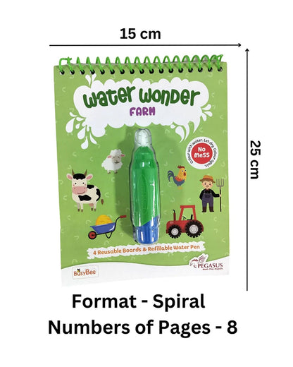 Pegasus Water Wonder Farm Magical Colouring Book-Art & Craft Kit-Develops Fine Motor Skills-36M+