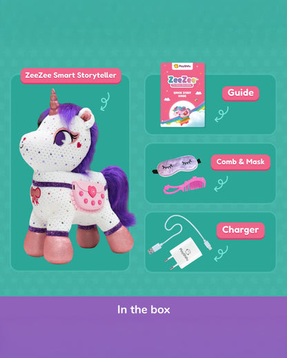 Playshifu ZeeZee Smart Unicorn-Musical Toy-Interactive Storytelling With 350+ Minutes of Songs-Bluetooth Connectivity-Develops Creativity-36M+