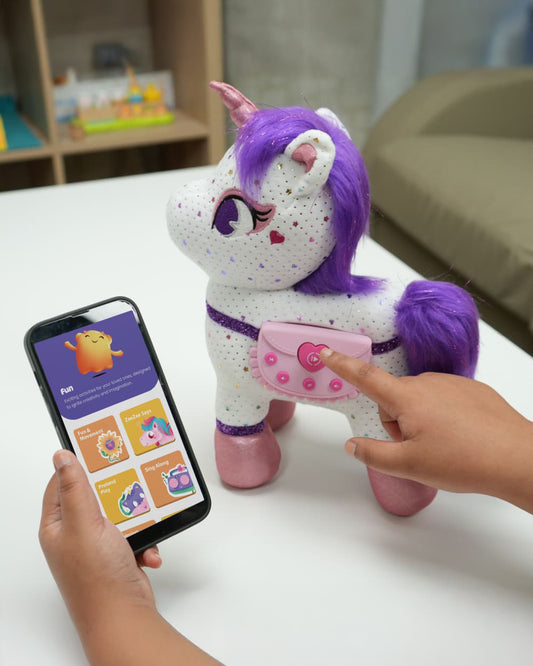 Playshifu ZeeZee Smart Unicorn-Musical Toy-Interactive Storytelling With 350+ Minutes of Songs-Bluetooth Connectivity-Develops Creativity-36M+