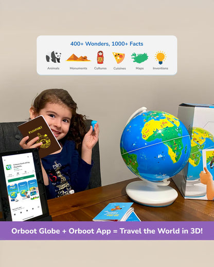 Playshifu Orboot Earth AR Globe-Learning Kit-Explore 400+ Wonders With 3D Augmented Reality-Passport Pack Included-Learning & Educational Toys-36M+