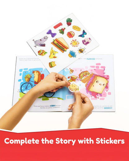Bloomingo Six Sneaky Sandwiches-Pretend & Play Toy-20 Plus Sandwich Pieces With Sticker Storybook-36M+