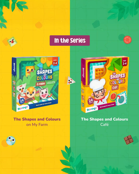 Bloomingo The Shapes & Colours Puzzle-Cafe -24 Pieces-Learning & Educational Toys-24M+