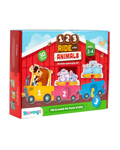 Bloomingo 123 Ride With Animals Puzzle-Includes 30 Pieces-Learning & Educational Toys-24M+