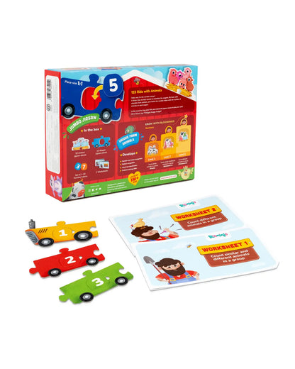 Bloomingo 123 Ride With Animals Puzzle-Includes 30 Pieces-Learning & Educational Toys-24M+