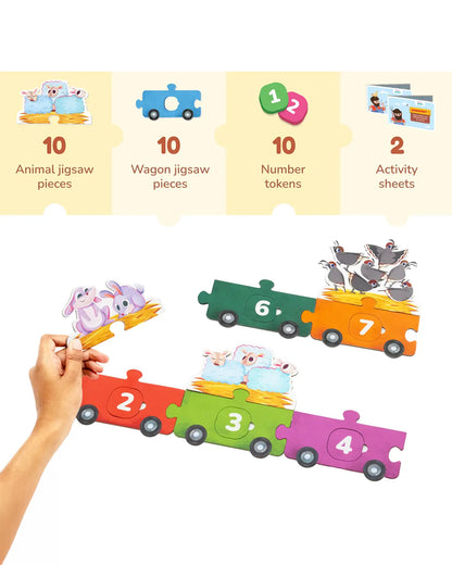 Bloomingo 123 Ride With Animals Puzzle-Includes 30 Pieces-Learning & Educational Toys-24M+