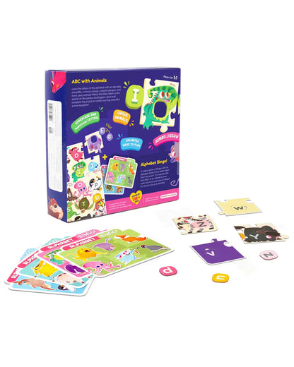 Bloomingo ABC With Animals-Letter Match & Memory Puzzle-Learning & Educational Toys-24M+