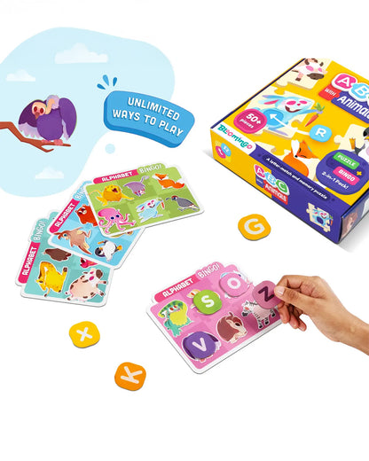 Bloomingo ABC With Animals-Letter Match & Memory Puzzle-Learning & Educational Toys-24M+