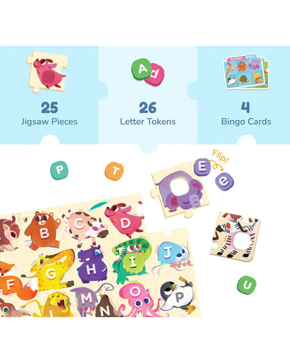 Bloomingo ABC With Animals-Letter Match & Memory Puzzle-Learning & Educational Toys-24M+