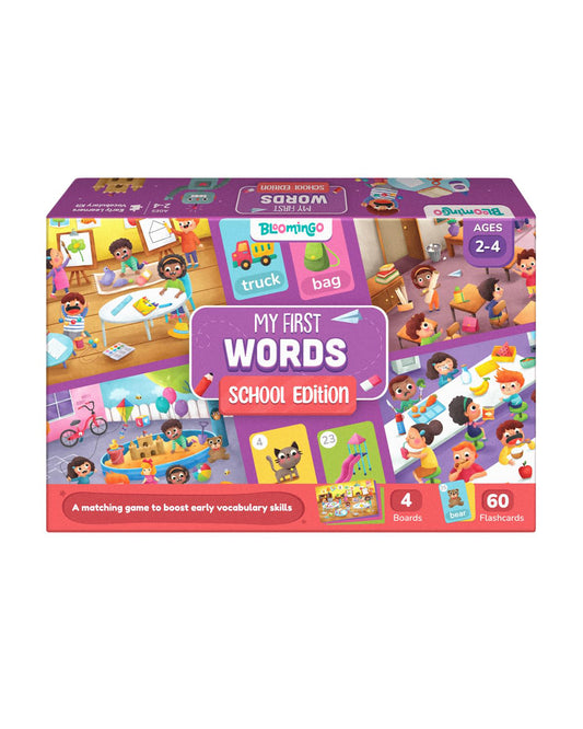 Bloomingo My First Words-Learning Kit-Includes Board Puzzle & Flash Cards-Learning & Educational Toys-24M+