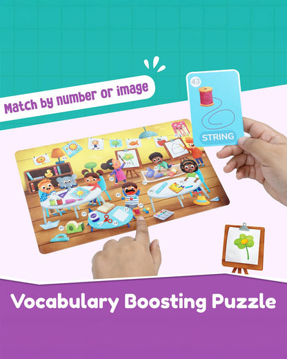 Bloomingo My First Words-Learning Kit-Includes Board Puzzle & Flash Cards-Learning & Educational Toys-24M+