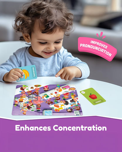 Bloomingo My First Words-Learning Kit-Includes Board Puzzle & Flash Cards-Learning & Educational Toys-24M+