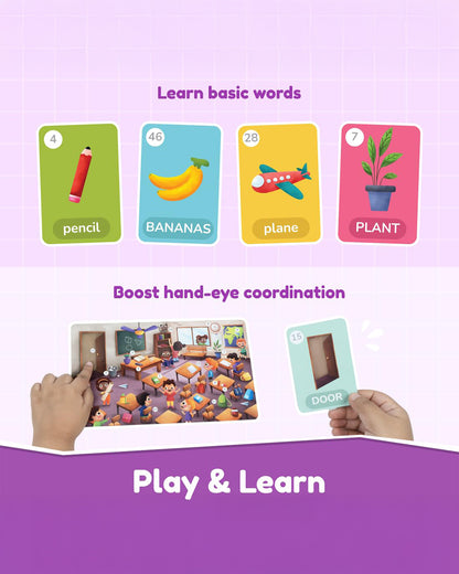 Bloomingo My First Words-Learning Kit-Includes Board Puzzle & Flash Cards-Learning & Educational Toys-24M+