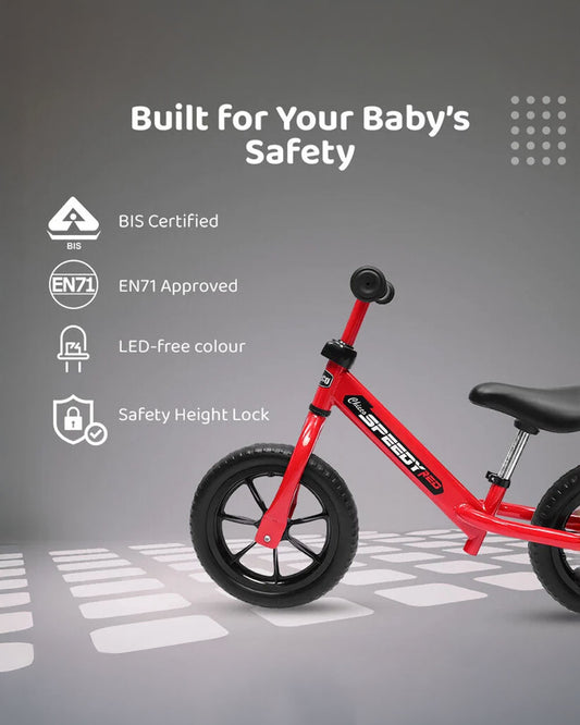 Chicco Speedy Balance Bike-Adjustable Handle Bar & Seat-Durable All Terrain Design-For 2 to 5Y (Upto 50 Kg)-Red