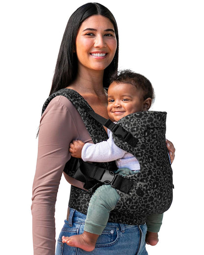 Infantino Flip 4 in 1 Convertible Baby Carrier-With 4 Carrying Positions-Head Support For Extra Comfort-Adjustable Waist Belt-For 0 to 3Y ( 3.5 to 14 Kg)-Leopard Black