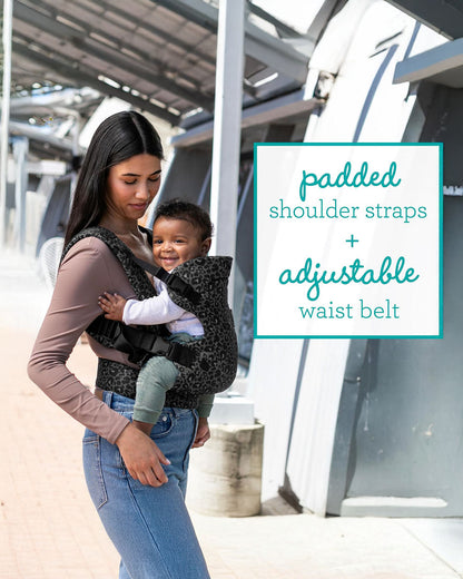 Infantino Flip 4 in 1 Convertible Baby Carrier-With 4 Carrying Positions-Head Support For Extra Comfort-Adjustable Waist Belt-For 0 to 3Y ( 3.5 to 14 Kg)-Leopard Black
