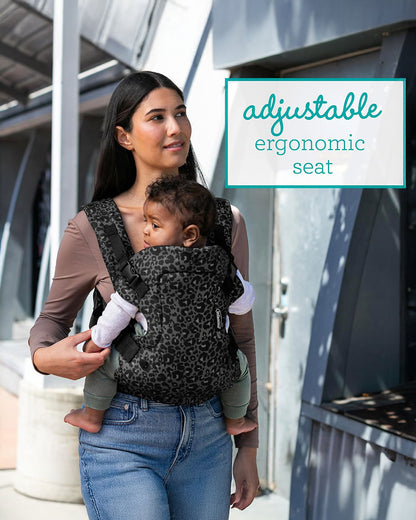 Infantino Flip 4 in 1 Convertible Baby Carrier-With 4 Carrying Positions-Head Support For Extra Comfort-Adjustable Waist Belt-For 0 to 3Y ( 3.5 to 14 Kg)-Leopard Black