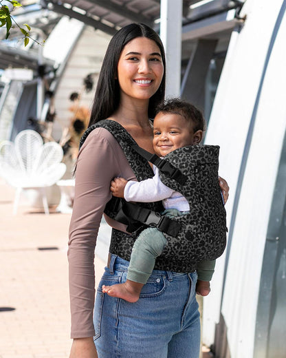 Infantino Flip 4 in 1 Convertible Baby Carrier-With 4 Carrying Positions-Head Support For Extra Comfort-Adjustable Waist Belt-For 0 to 3Y ( 3.5 to 14 Kg)-Leopard Black