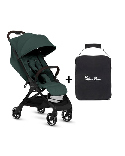 Silver Cross Clic 2 Cabin Friendly Stroller-With Stroller Bag-One Hand Fold-Includes Rain Cover-For 0 to 4Y (Upto 22 kg)-Conifer