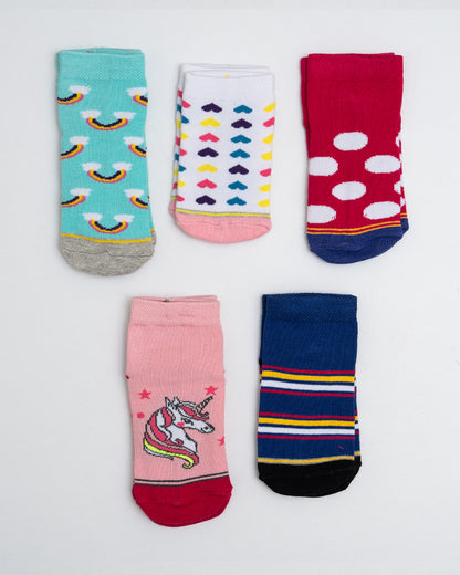 Bodycare Grey Melange Socks-Printed-Cotton-Pack of 10-For Infants