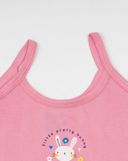 Bodycare Pink, Light Blue & Multicolor Vests-Printed-Cotton-Pack of 3-For Infants