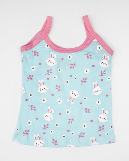 Bodycare Pink, Light Blue & Multicolor Vests-Printed-Cotton-Pack of 3-For Infants