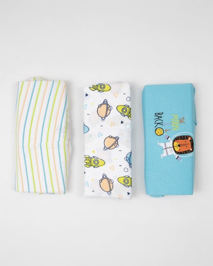 Bodycare Blue & Multicolor Briefs-Printed-Cotton-Pack of 3-For Infants