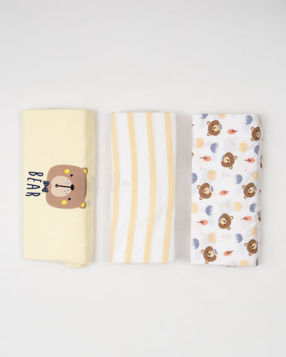 Bodycare White, Cream & Multicolor Briefs-Printed-Cotton-Pack of 3-For Infants
