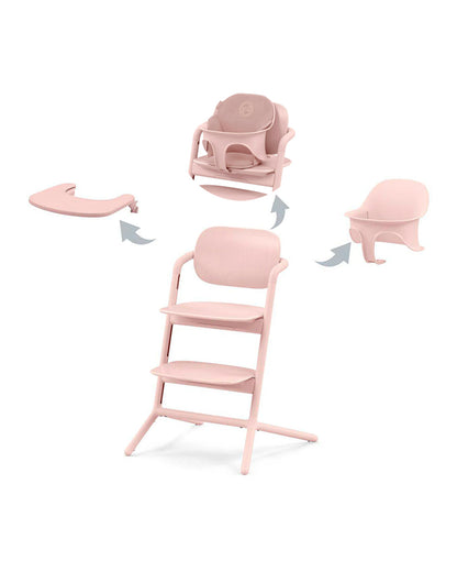 Cybex Lemo 3 in 1 High Chair-With Comfort Inlay, Baby Set & Tray-2 Years Warranty-For 6M to 99Y (Upto 120 Kg)-Pearl Pink
